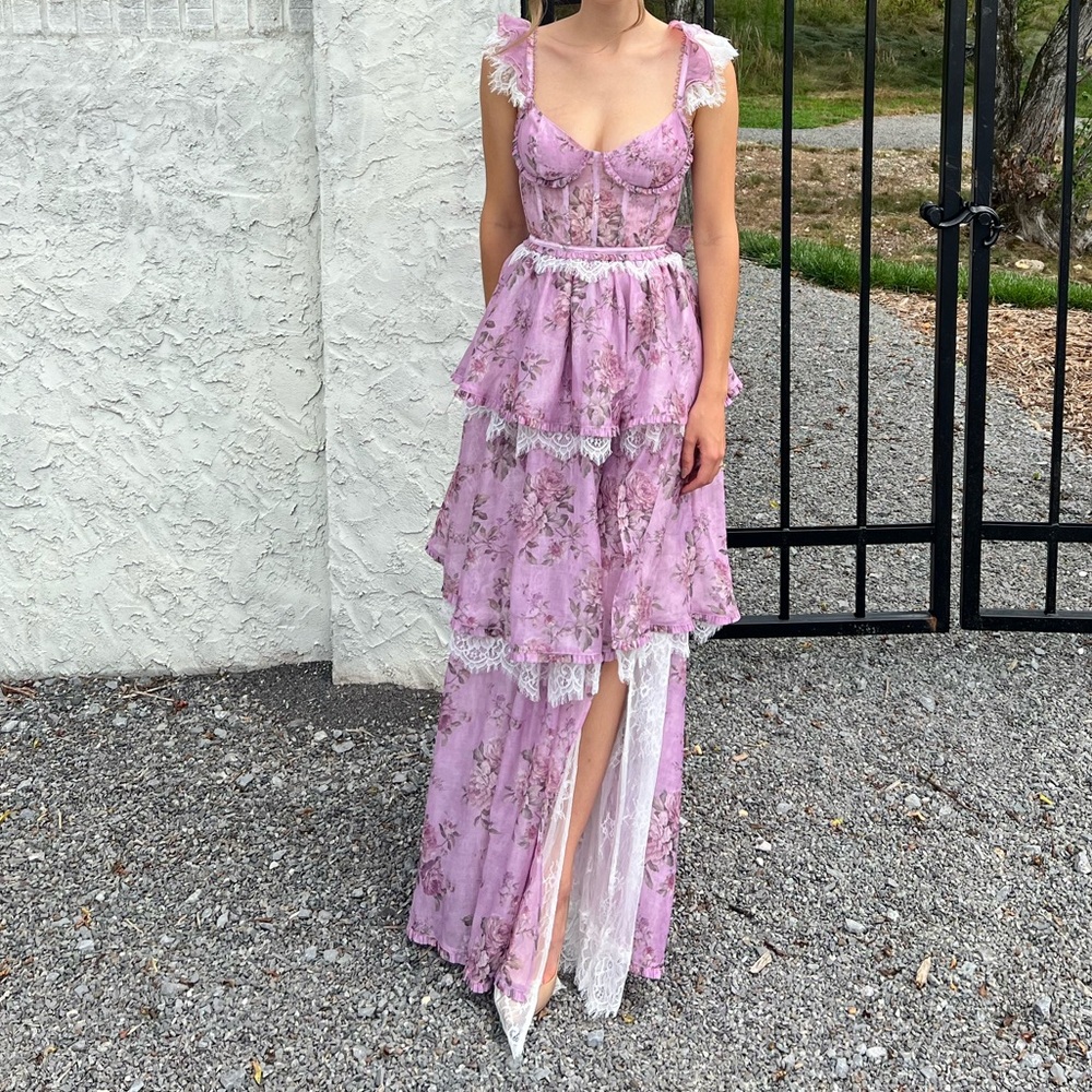 V Chapman - The Jolie Dress in Lilac Tapestry Rose (Size 0)